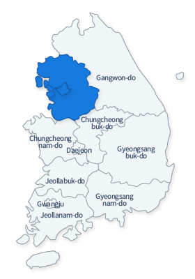 map of seoul + incheon + gyeonggi